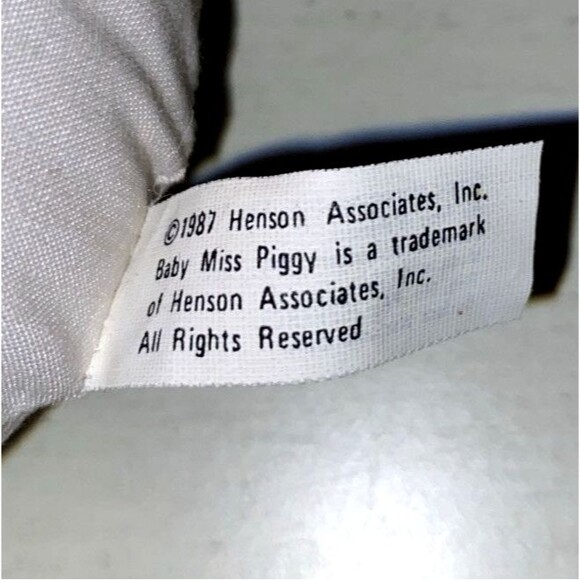 VINTAGE 1987 MUPPET BABY MISS PIGGY PLUSH 10" STUFFED ANIMAL JIM HENSON - Picture 6 of 6